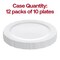 White with Silver Vintage Rim Round Disposable Plastic Appetizer/Salad Plates - 7.5" (120 Plates)
